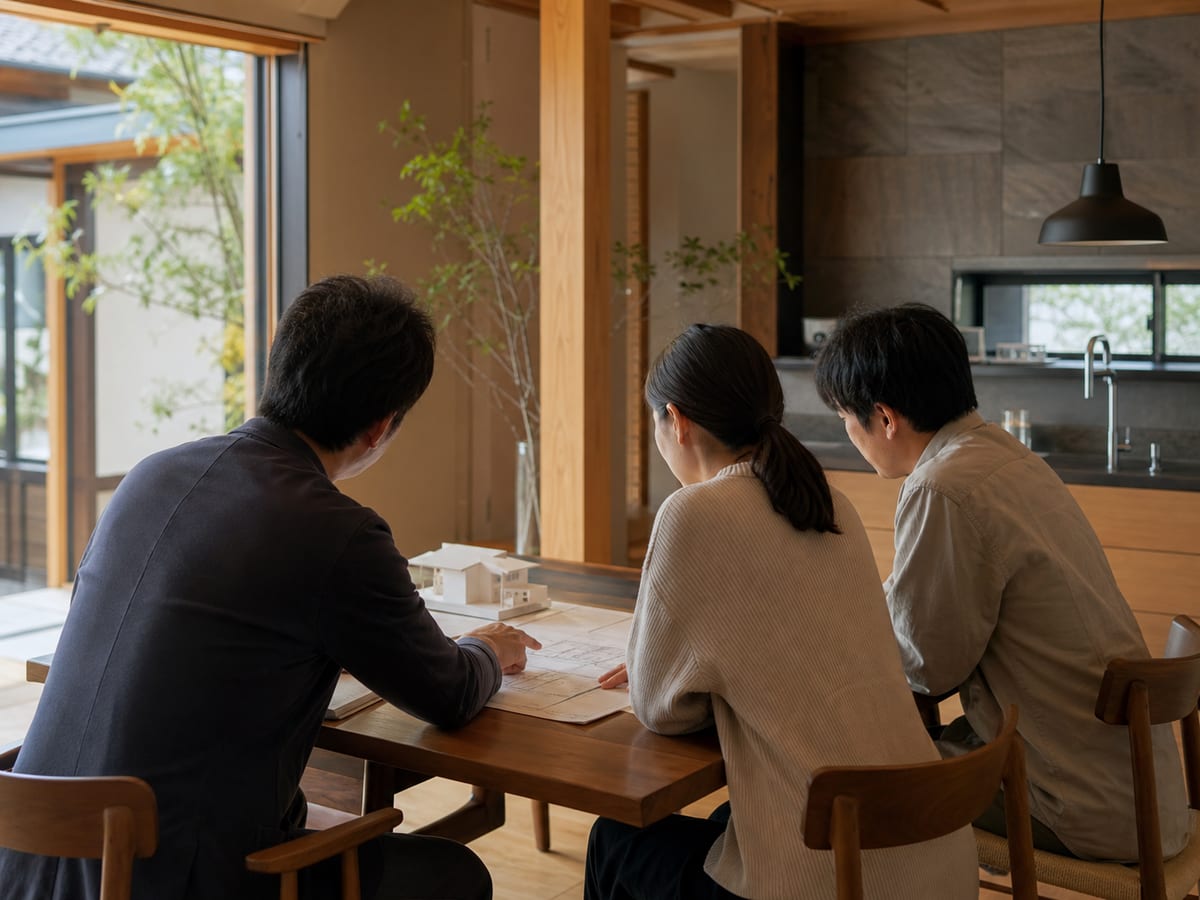 図面を囲んだリフォーム相談